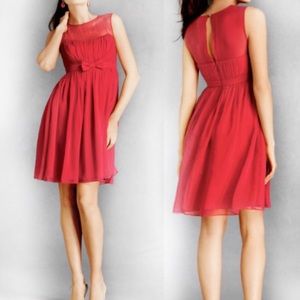 BHLDN Essere Savoy Bow Dress Raspberry Pink Size 4